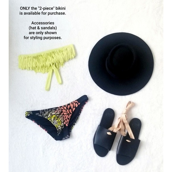 L SPACE SWIMWEAR "2-PIECE" DOLLY FRINGE BANDEAU TOP & CHEEKY BOTTOM BIKINI S - Picture 9 of 9